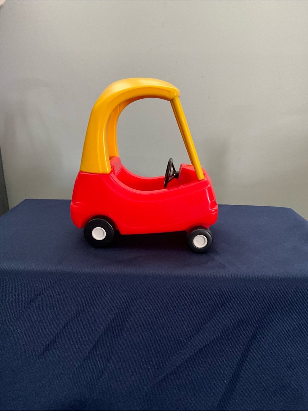 Vintage 90s Little Tikes Dollhouse Cozy Coupe Miniature Red Yellow Doll Car - Picture 3 of 6